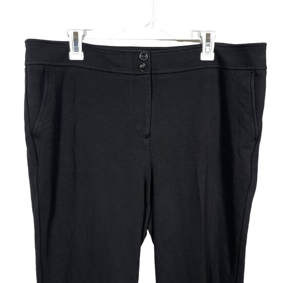 Talbots Luxe Italian Knit Flared Leg Pants Size 14W Black Stretch Button Career - Picture 6 of 10